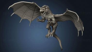 3D model Red Dragon Wyrmling Flying pre (STL)