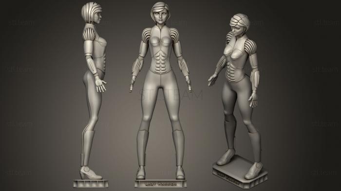 3D model Lady Warrior With Stand (STL)