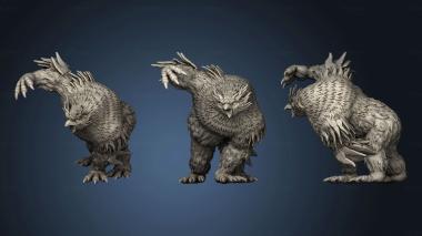 3D model Orc King Forest Second Wave Feral Owlbears (STL)