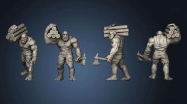 3D model Orc Tribe Forge Peon Woodworker wood worker (STL)