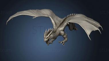 3D model Red Dragon Ancient Flying (STL)