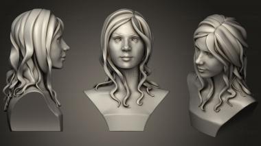 3D model Woman head and Hairstyle (STL)