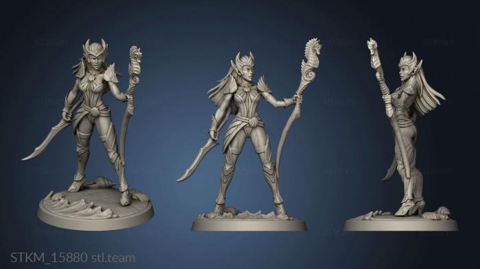 3D model Sea Elf Witch Warrior Mage Siren Corsair Cavalry (STL)