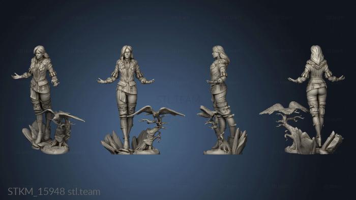 3D model Yennefer Figurine The Witcher out fire ball statue (STL)