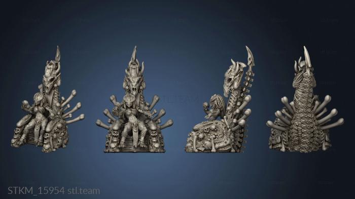 3D model SKULL HUNTERS RAVEN QUEEN IN THRONE (STL)