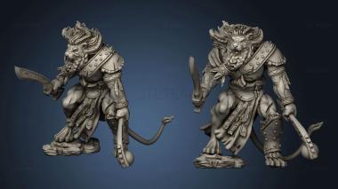 3D model The Lion Tower Adventurers Guild and Lions leonin barbarian (STL)