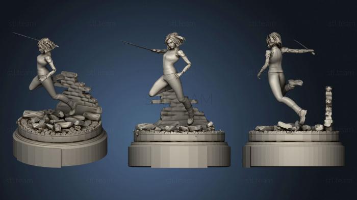 3D model alita on round podium (STL)