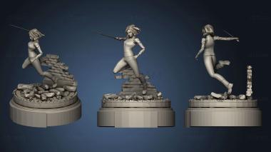 3D model alita on round podium (STL)