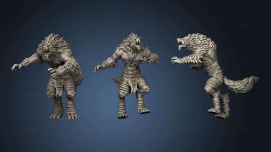 3D model Werewolf Warrior Attacking (STL)