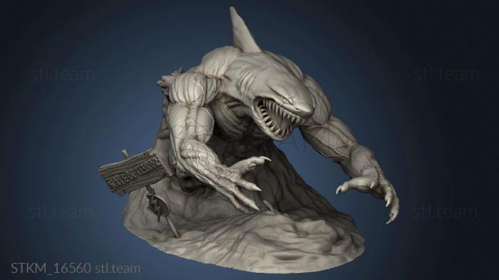 3D model Wave Terror Flash vs King Shark (STL)