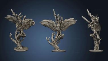 3D model Wood elf characters hawk rider hero (STL)