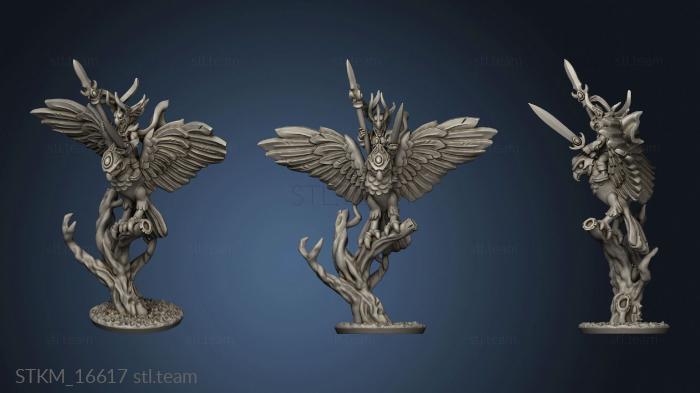 3D model Wood elf characters hawk rider hero (STL)