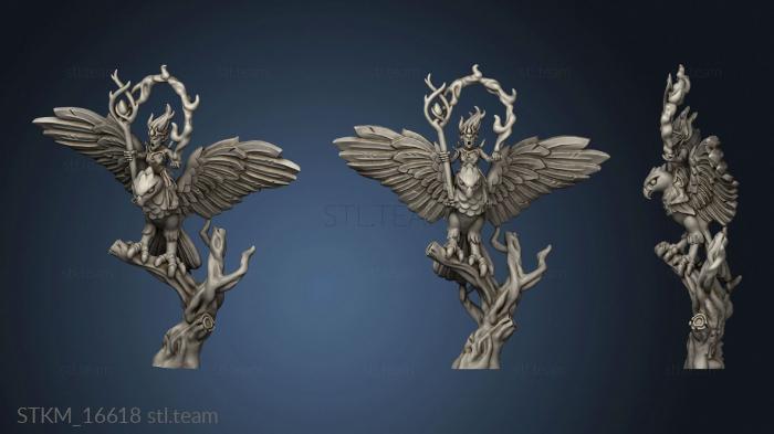 3D model Wood elf characters hawk rider sorceress (STL)