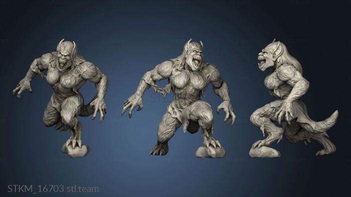 3D model Witcher Contract Female Werebeast (STL)