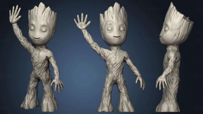 3D model Baby Groot Standing And Waving Without Base (STL)