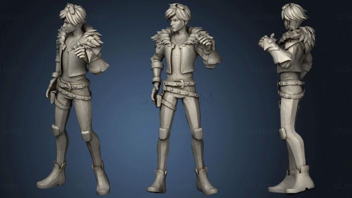 3D model Ezreal with stand and Lo L logo (STL)