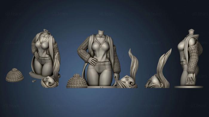 3D model girl with head on floor (STL)