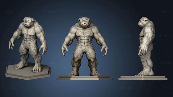 3D model hug The Hulk Pug (STL)