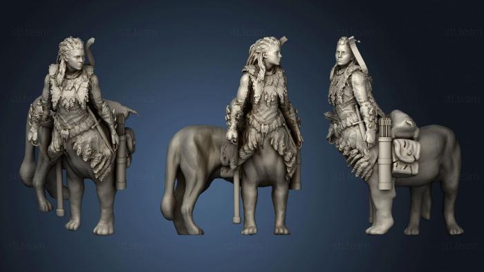 3D model Lamia Or Tauric Lion Huntress With Giant Rat Meal (STL)