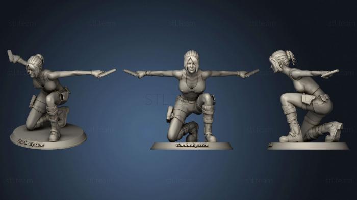 3D model Lara Croft in action (STL)