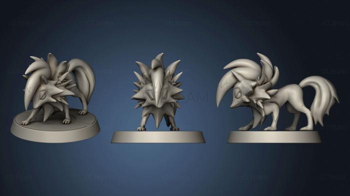 midday lycanroc fan art pokemon figurine pokemon unite adamchai