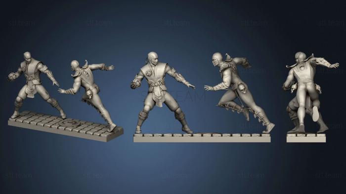 3D модель Диорама Mortal Kombat Саб Зиро и Скорпион со способностями (STL)