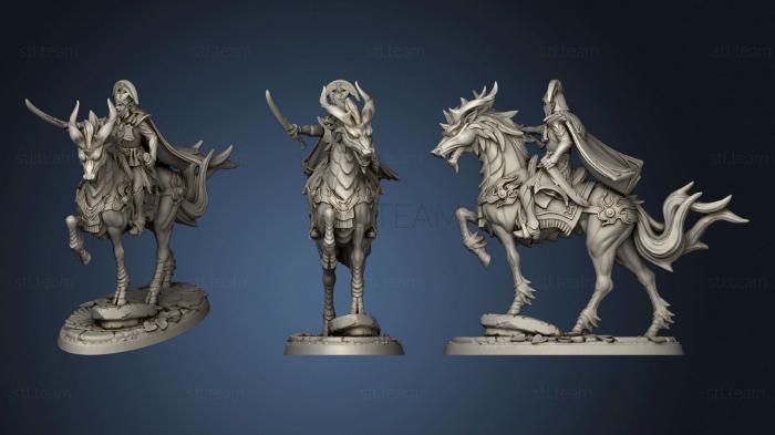 3D model Radiant Elf Prince mounted on Kirin (STL)