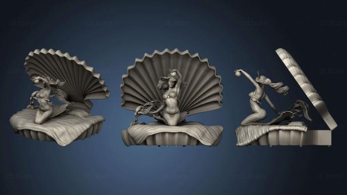 3D model shell and mermaid fixed (STL)