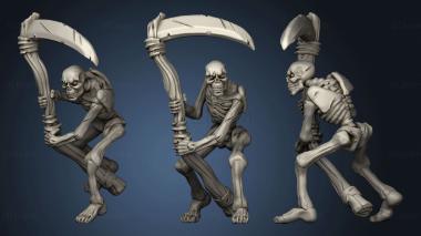 3D model Skeleton with mower with a scythe (STL)