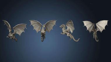 3D model Adult Red Dragon Huge (STL)