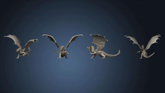 3D модель Взрослый Синий Дракон, Огромный (STL)