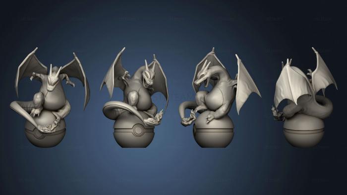 3D model charizard on ball (STL)