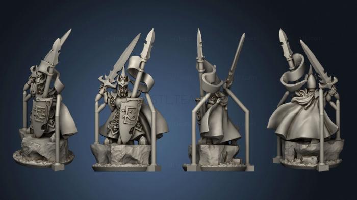 3D model dire elf lord with spear and sword (STL)