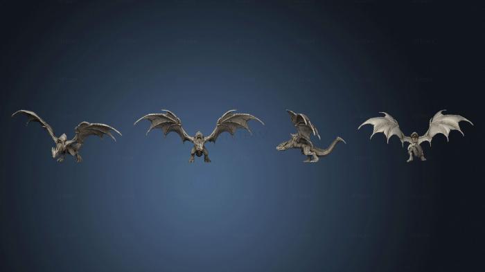 3D модель Дракон - Виверна Верхом На Большом Коне (STL)