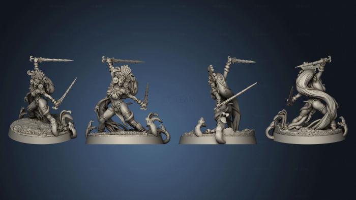 Eztli Sacrificial Warrior with and without snakes