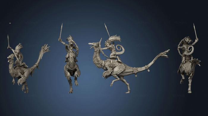 Статуэтки герои, монстры и демоны Gallimimus Riders 01