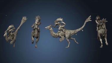 3D model Gallimimus Riders (STL)