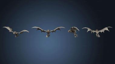 3D model Giant Bat Flying 2 Variations Large (STL)