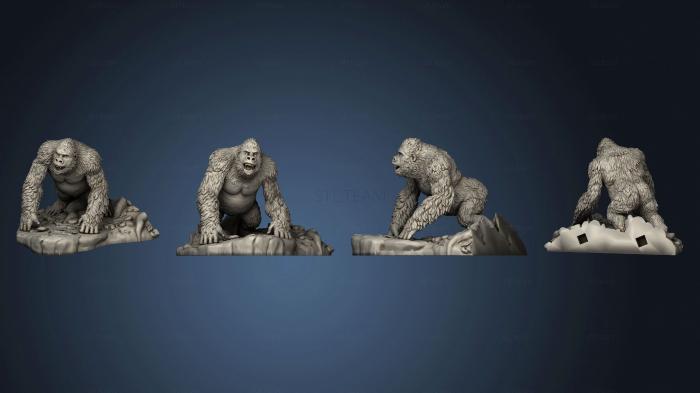 3D model Gorilla Full with Base (STL)
