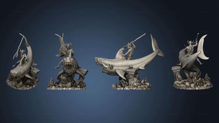 3D модель Наездник на Большой Белой Акуле (STL)