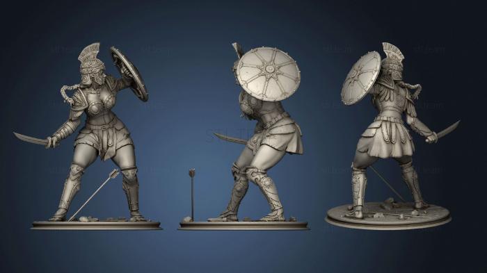 3D модель Греческая женщина - Воин (STL)