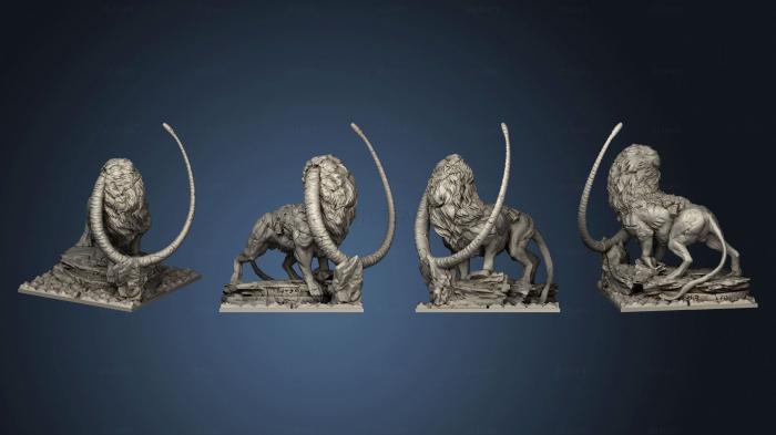 3D модель Расширенная местность Королевства Смерти LG Lion Statue 1 (STL)