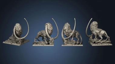 3D model Kingdom Death Expansion Terrain LG Lion Statue 1 (STL)