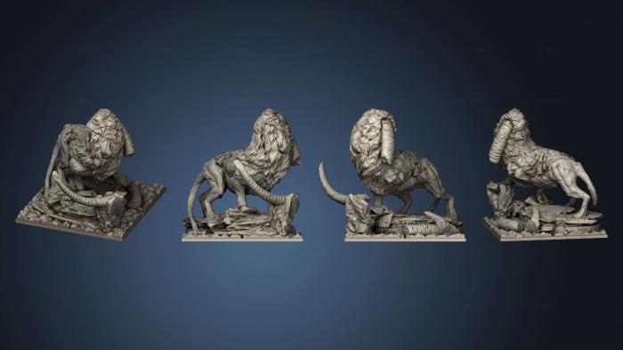 3D model Kingdom Death Expansion Terrain LG Lion Statue 2 (STL)
