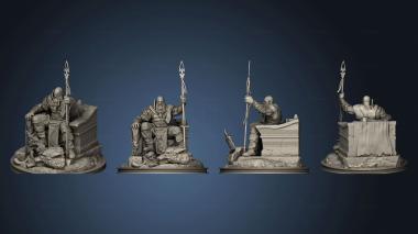 3D модель Кратос на троне (STL)