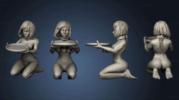 3D модель Обнаженная и Связанная Боевая Сестра Женского Пола Пленница-Рабыня (STL)