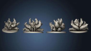 3D model Nine Tailed Fox Sitting Large (STL)