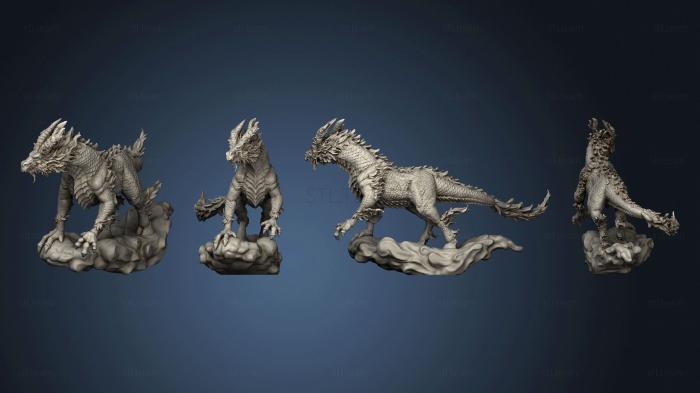 3D модель Цилиньский Белый Дракон-Конь, Летящий Большими Крыльями (STL)