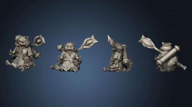 3D model Tabaxi White Cat Sorcerer Meditating (STL)