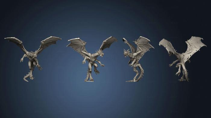 3D модель Боевой Дрейк, Летящий Большими Крыльями (STL)